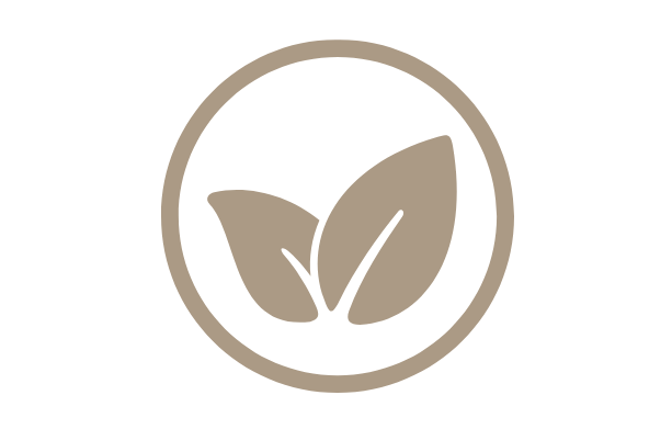 Icon of two leaves within a circular border