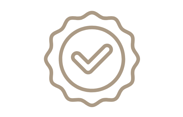 Beige check mark icon